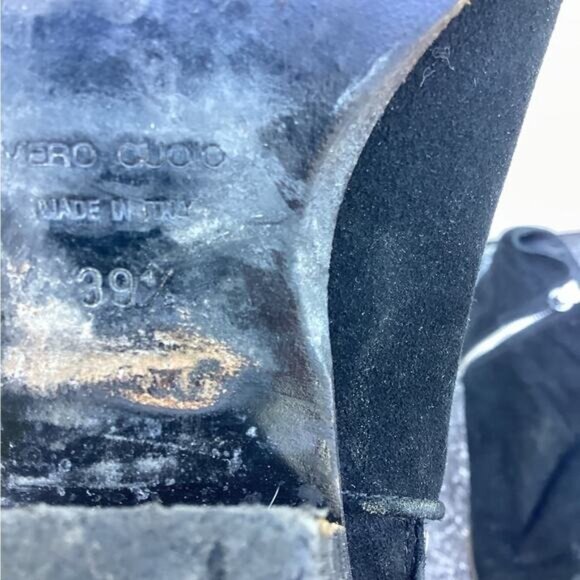 Goth y2k indie normcore gorpcore fisherman Black Suede Ankle Boots 39.5/9.5 - Picture 7 of 12